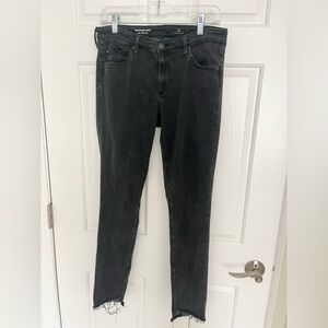 Black AG Skinny Ankle Jeans